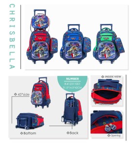 کوله چرخ دار سه تیکه وارداتی کریس بلا کد IK1001 رسایز42*14*31*