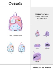 کوله وارداتی کریس بلا کد IW0010 سایز26*13*23*