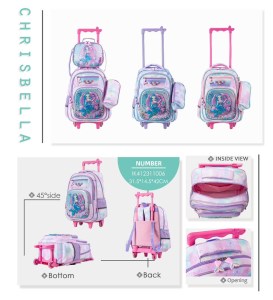 کوله چرخ دار سه تیکه وارداتی کریس بلا کد IK 1006 سایز 42*14*31