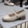 کفش زنانه وارداتی کوکو فول طبی پاشنه 4 سانت کد B632-2 رنگ کرم سایز 37
