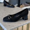 کفش زنانه پاشنه 5 سانتی یونای کد yf525 رنگ مشکی سایز 38