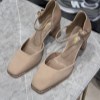 مجلسی زنانه لس کارپ پاشنه 8سانت کدmdt-356 خاکی سایز 41