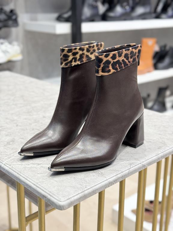 نیم بوت پلنگی پاشنه 8سانت کد n5-121